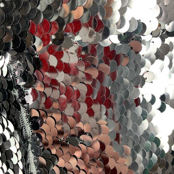 SALLY LAPOINTE Size M Silver Sequined Dress Pants - Picture 2 of 6